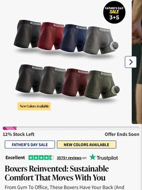 Men's Breathable Boxer Briefs - Black, Maroon, Navy, Olive, Gray
